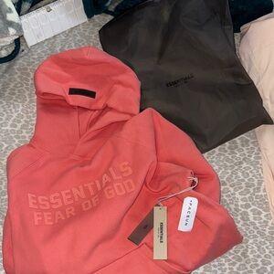 ESSENTIALS Fear of God Coral Hoodie with Logo